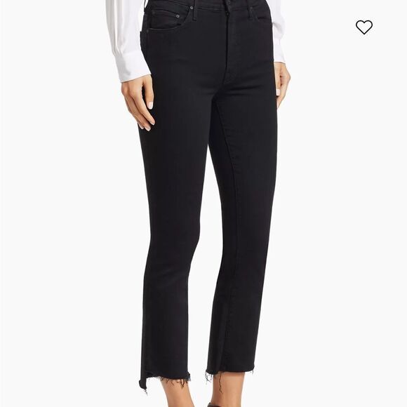 Mother The Insider Mid-Rise Frayed Step-Hem Stretch Crop Not Guilty 26 NWT $228 - Picture 7 of 10